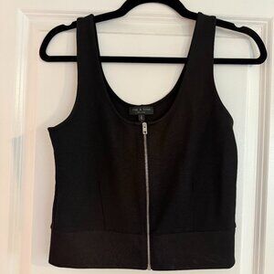 Rag & Bone black zip-up crop top